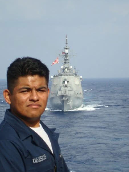 Ed DeJesus at sea aboard USS Kitty Hawk during his first underway with VAW-115